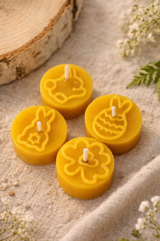 Lieldienu tematikas bišu vska tējas sveces komplekts